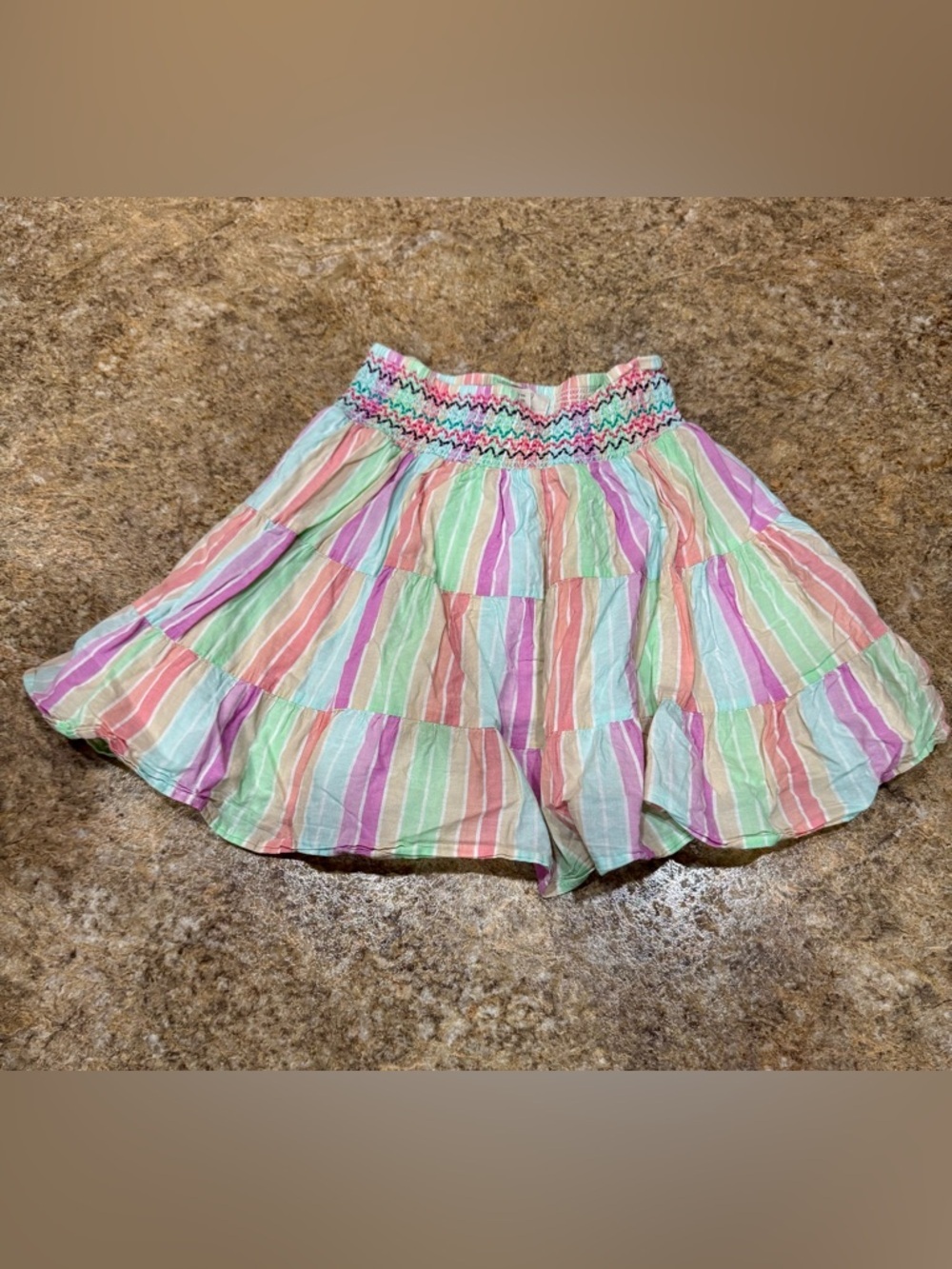 Peek Kids Tiered Rainbow Stripe Skirt – Size 8